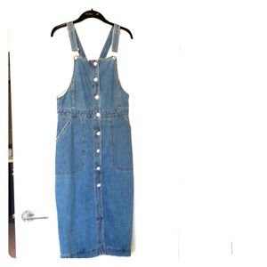 Denim overalls skirt